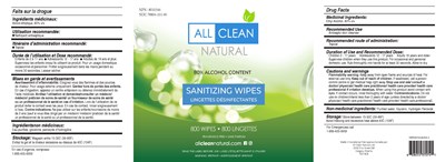 800 Wipes Sanitizing